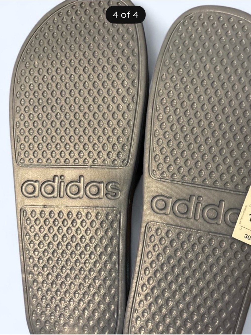 adidas Metallic Taupe Slide Sandals